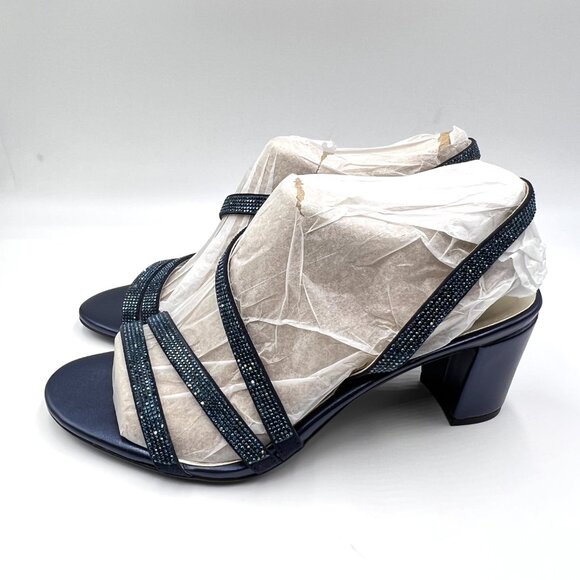 8.5W 8.5 WIDE WIDTH Naturalizer Vanessa 2 Jeweled Block Heels Sandals Shoes - Picture 5 of 12